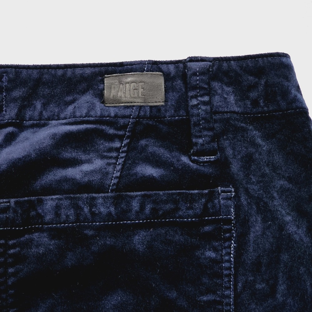 NEW Paige Womens 32 Mayslie Jogger Navy Blue Velvet Ankle Zip Utility Pants - Picture 13 of 14